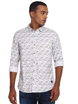 Lee - Men Grey Printed Slim Fit Shirt