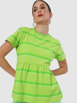 Bewakoof - Women's Chilled Out Green Striped Top