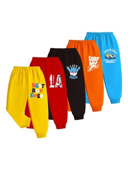 Kuchipoo - Multi-Color Regular Fit Boys Joggers (Pack of 5)