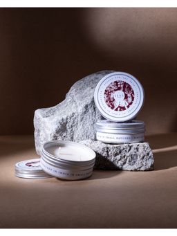 SEVA HOME - Travel Candle Trio-Set Of 3 Reindeer-Print Tin Candles 15-Hour Burn Time