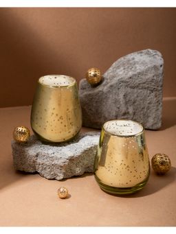 SEVA HOME - Royal Blanc Candle Set (Gold) 20 Hours Burn Each