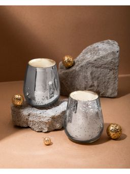 SEVA HOME - Royal Blanc Candle Set (Silver) 20 Hours Burn Each