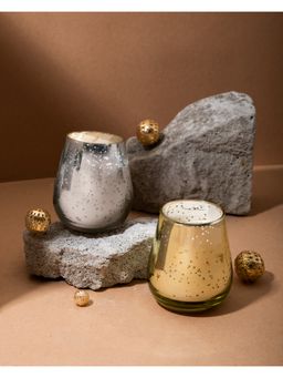 SEVA HOME - Royal Blanc Candle Set (Gold & Silver)20 Hours Burn Each