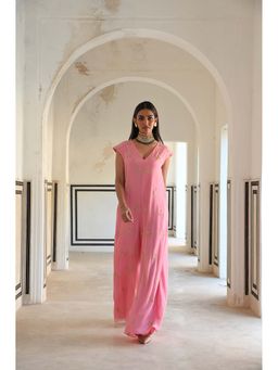 Ease Clothing - Pink Big Butti Embroidered Loose Jumpsuit