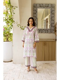 Hezal - Jugni Purple Kurta with Palazzo (Set of 2)