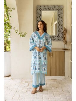 Hezal - Jugni Blue Kurta with Palazzo (Set of 2)