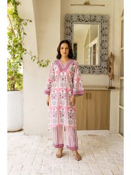 Hezal - Jugni Pink Kurta with Palazzo (Set of 2)