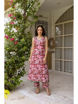 Hezal - Bagh Red Twin Co-Ord (Set of 2)