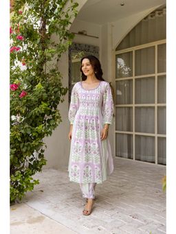 Hezal - Jugni Purple Abhaya Kurta with Salwar (Set of 2)