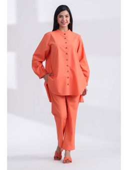 JAIPURRANG - Orange Tangerine Colour Cotton Co-Ord (Set of 2)
