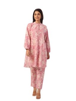 JAIPURRANG - Onion Pink Digital Print Floral Cotton Linen Co-Ord (Set of 2)