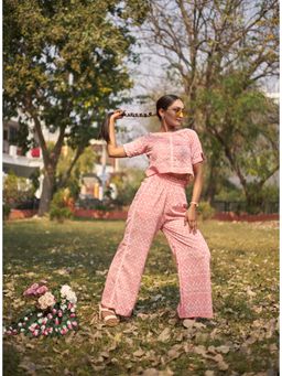 UNDYED - Peach Nalini Chikankari Co-Ord (Set of 2)