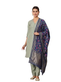 Putchi - Blue Printed Kurta with Pant and Dupatta