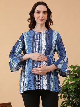 Oxolloxo - Blue Abstract Relaxed Top