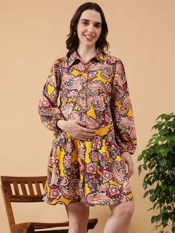 Oxolloxo - Multi-Color Printed Relaxed Maternity Dress