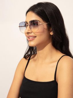 Twenty Dresses by Nykaa Fashion - Gold Geometric Sunglasses