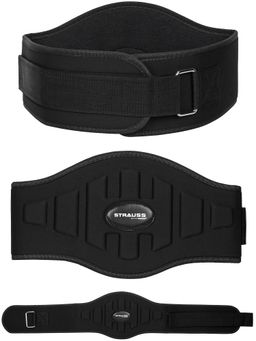 Strauss - Weight-Lifting Gym Belt Waist Support (Black)