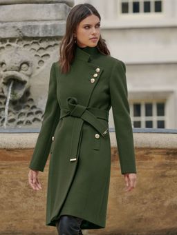 Lipsy - Khaki Military Wrap Coat