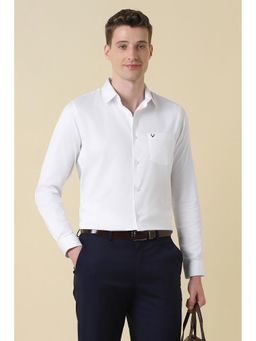 Allen Solly - Men White Solid Full Sleeves Formal Shirt