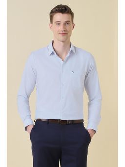 Allen Solly - Men Light Blue Check Full Sleeves Formal Shirt