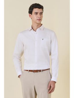 Allen Solly - Men White Printed Full Sleeves Formal Shirt