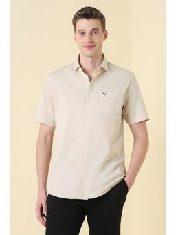 Allen Solly - Men Beige Half Sleeves Casual Shirt