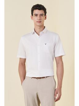 Allen Solly - Men White Printed Half Sleeves Formal Shirt