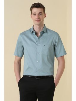 Allen Solly - Men Light Blue Printed Half Sleeves Formal Shirt