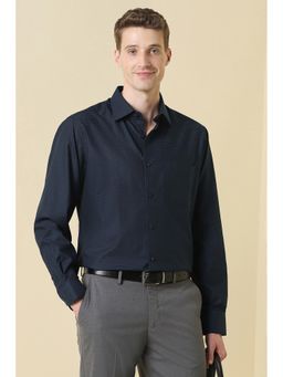 Allen Solly - Men Navy Blue Full Sleeves Formal Shirt