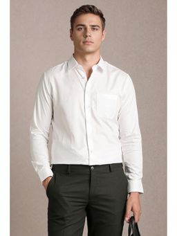 Louis Philippe - Men White Textured Full Sleeves Formal Shirt