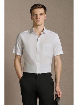 Louis Philippe - Men White Half Sleeves Formal Shirt