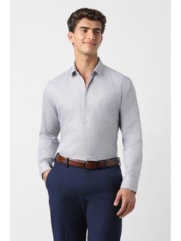 Peter England - Men Grey Full Sleeves Formal Shirt
