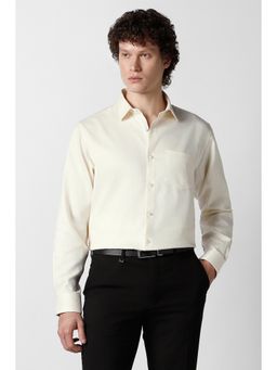 Van Heusen - Men Beige Textured Full Sleeves Formal Shirt