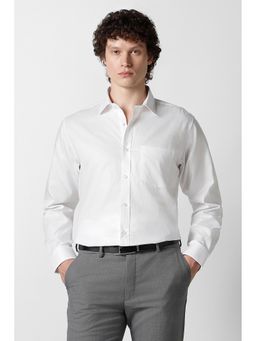 Van Heusen - Men White Textured Full Sleeves Formal Shirt