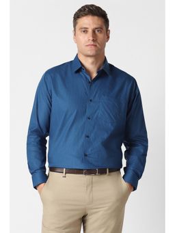 Van Heusen - Men Blue Check Full Sleeves Formal Shirt