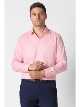 Van Heusen - Men Pink Textured Full Sleeves Wedding Shirt