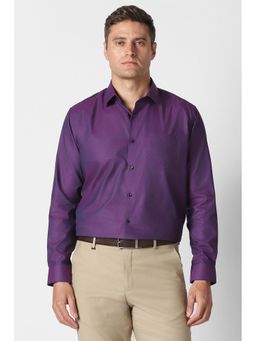 Van Heusen - Men Purple Textured Full Sleeves Wedding Shirt