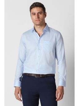 Van Heusen - Men Light Blue Check Full Sleeves Formal Shirt