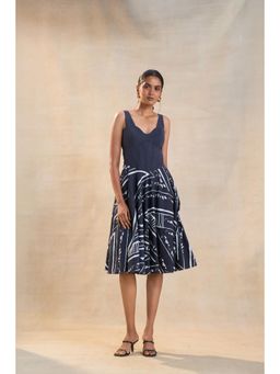 Vedika M - Blue Chevron Shell Corset Dress