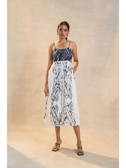 Vedika M - White Chevron Shell Midi Dress