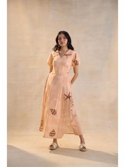 Vedika M - Peach Under The Sea Corset Top with Skirt (Set of 2)