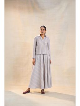 Vedika M - Purple Everyday Striped Skirt with Top (Set of 2)