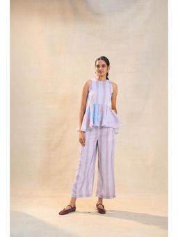 Vedika M - Purple Underwater Peplum Top with Pant (Set of 2)