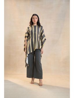 Vedika M - Grey Striped Noon Kaftan with Pant (Set of 2)