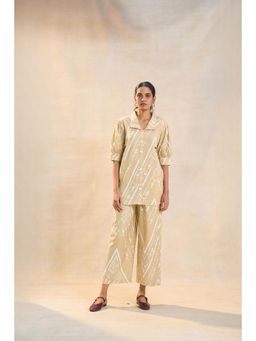 Vedika M - Yellow Khaki Chevron Shell Co-Ord (Set of 2)