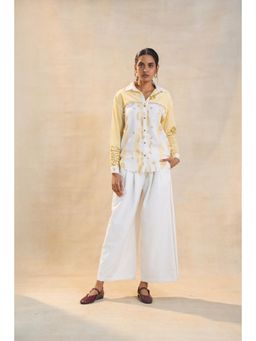 Vedika M - Yellow Waterdrop Shirt with Pant (Set of 2)