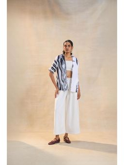 Vedika M - White Jellyfish Everyday Bustier with Jacket and Pant (Set of 3)
