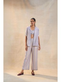 Vedika M - Purple Under The Sea Everyday Bustier with Jacket and Pant (Set of 3)