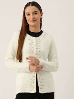 APSLEY - Women Floral Embroidered Sweater White