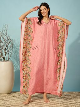 The Kaftan Company - Paisley Pink Kaftan with Pockets